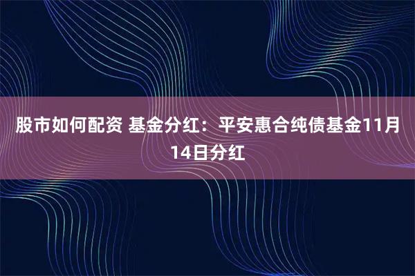 股市如何配资 基金分红:平安惠合纯债基金11月14日分红
